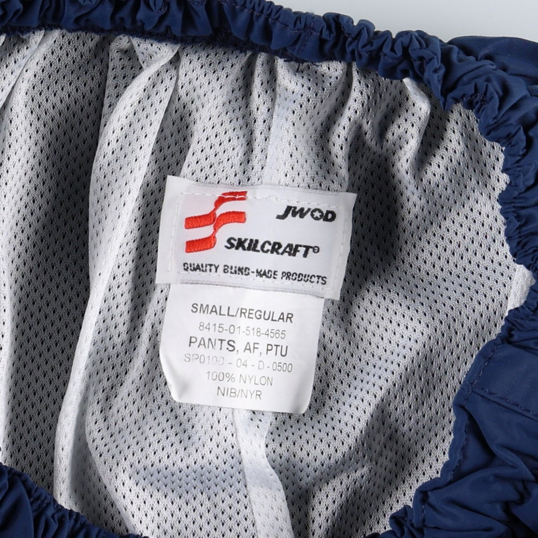 2000'S US Military Issue AF PTU Training Pants, Nylon Pants, Made in USA, Small Nylon navy blue type Vintage Second Hand