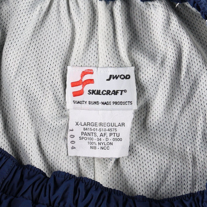2000'S US Military Issue SKILCRAFT PANTS AF PTU Training Pants Nylon Pants (Crinkle Pants) Made in USA Men's XL Equivalent Nylon navy blue type Vintage Second Hand