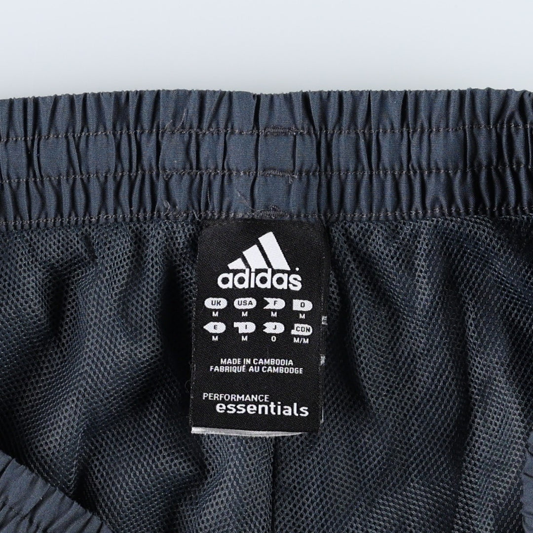 Adidas warm-up pants, nylon pants, rustling pants, men's size M polyester Charcoal Vintage Second Hand