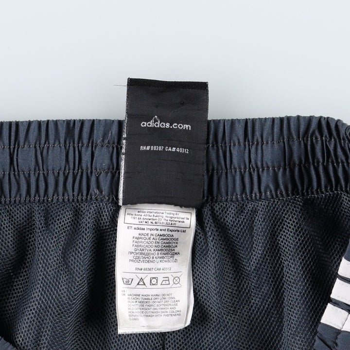 Adidas warm-up pants, nylon pants, rustling pants, men's size M polyester Charcoal Vintage Second Hand