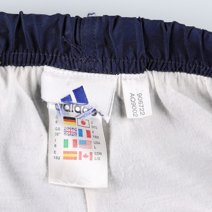 00'S Adidas warm-up pants, nylon pants, rustling pants, men's size L polyester navy blue type Vintage Second Hand