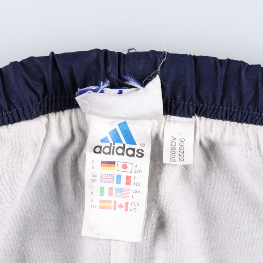 00'S Adidas warm-up pants, nylon pants, rustling pants, men's size L polyester navy blue type Vintage Second Hand