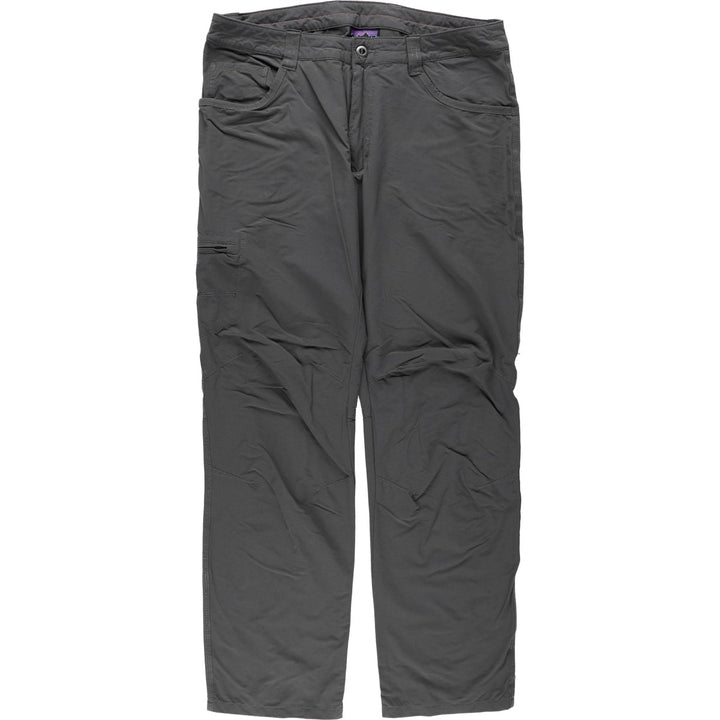 Patagonia Quantary Pants 55180FA15 Nylon Pants, Windbreaker Pants, Men's W36 equivalent Nylon Charcoal Vintage Second Hand