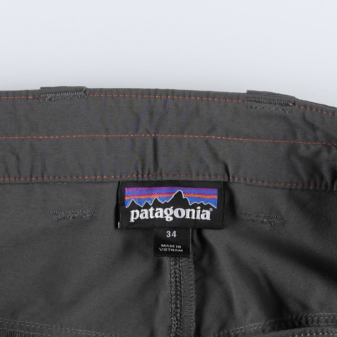 Patagonia Quantary Pants 55180FA15 Nylon Pants, Windbreaker Pants, Men's W36 equivalent Nylon Charcoal Vintage Second Hand