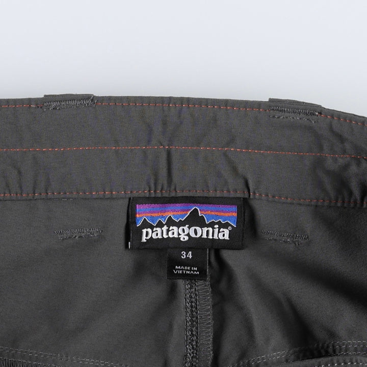 Patagonia Quantary Pants 55180FA15 Nylon Pants, Windbreaker Pants, Men's W36 equivalent Nylon Charcoal Vintage Second Hand