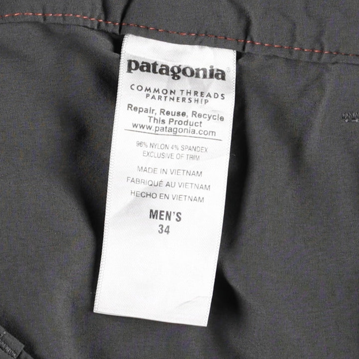 Patagonia Quantary Pants 55180FA15 Nylon Pants, Windbreaker Pants, Men's W36 equivalent Nylon Charcoal Vintage Second Hand