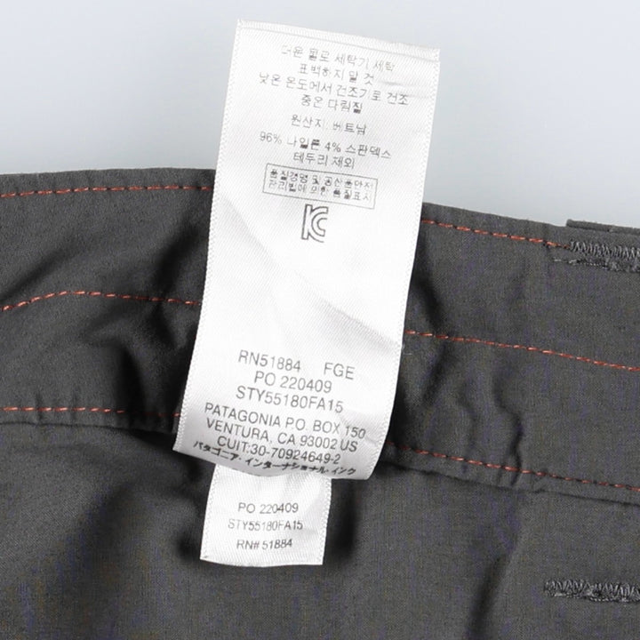 Patagonia Quantary Pants 55180FA15 Nylon Pants, Windbreaker Pants, Men's W36 equivalent Nylon Charcoal Vintage Second Hand
