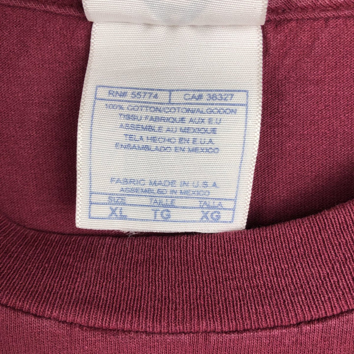 2000'S ALSTYLE Long-Sleeve T-Shirt, Made in USA, Men's XL equivalent. cotton Red type red-purple Vintage Second Hand
