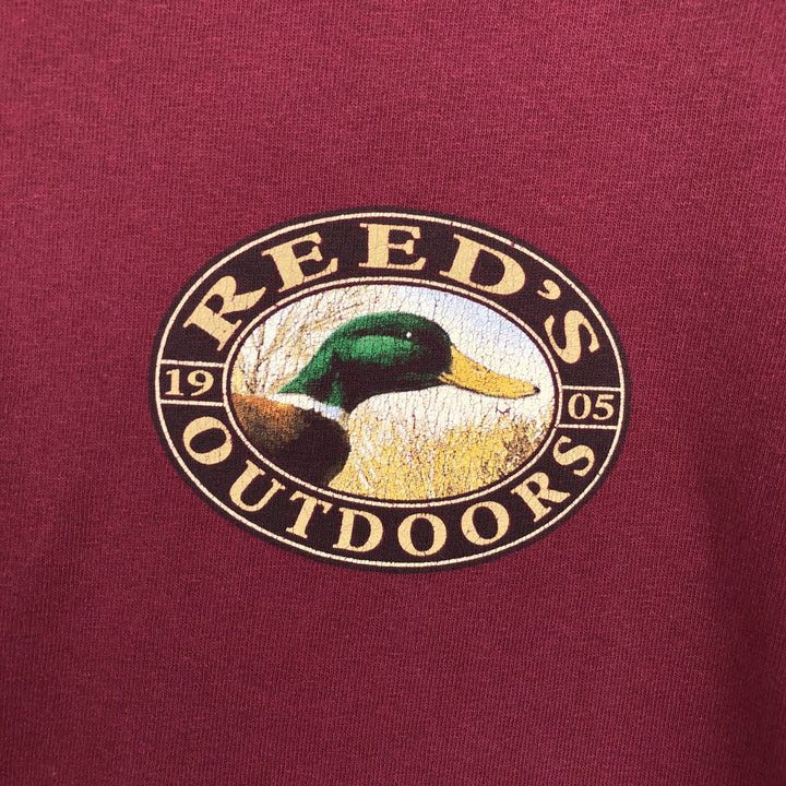 2000'S ALSTYLE Long-Sleeve T-Shirt, Made in USA, Men's XL equivalent. cotton Red type red-purple Vintage Second Hand