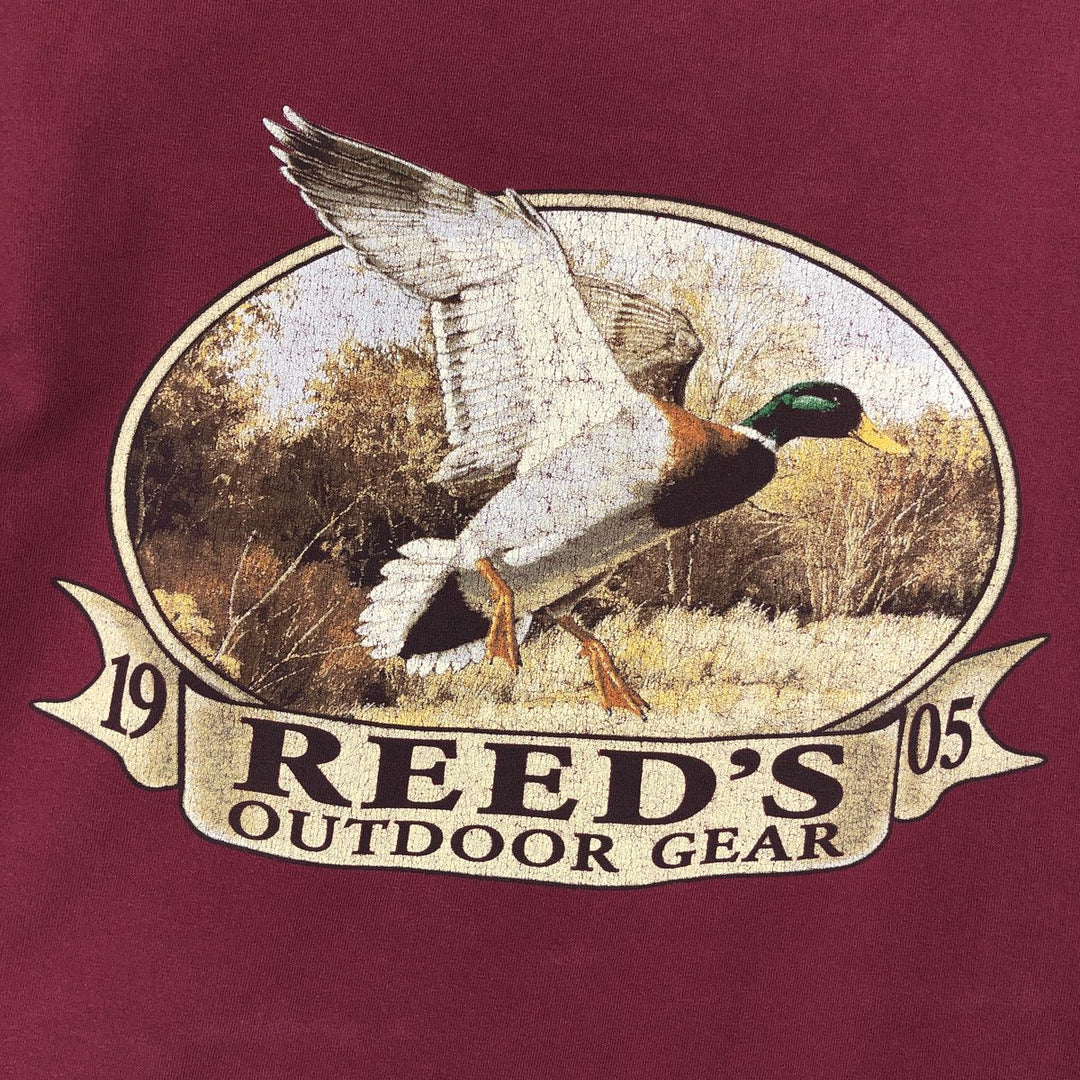 2000'S ALSTYLE Long-Sleeve T-Shirt, Made in USA, Men's XL equivalent. cotton Red type red-purple Vintage Second Hand