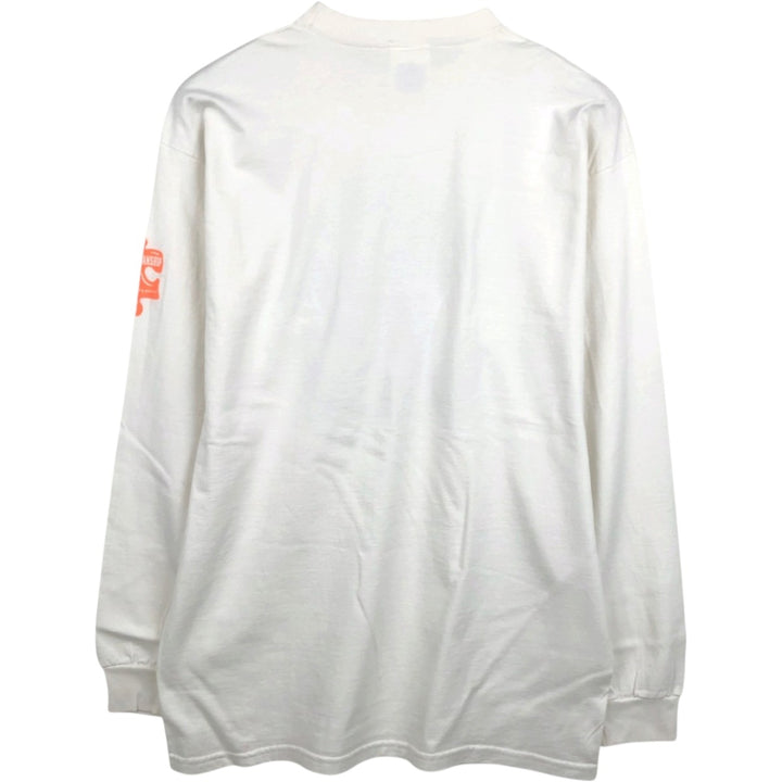 2000'S Aus-Tex COLORS Long-Sleeve T-Shirt, Made in USA, Men's Size M cotton white type Vintage Second Hand