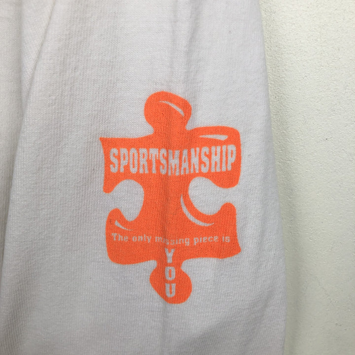 2000'S Aus-Tex COLORS Long-Sleeve T-Shirt, Made in USA, Men's Size M cotton white type Vintage Second Hand