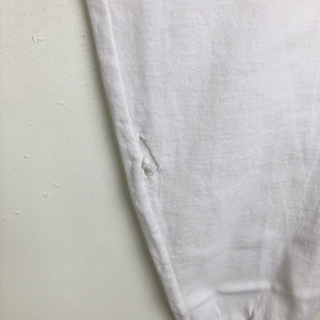 2000'S Aus-Tex COLORS Long-Sleeve T-Shirt, Made in USA, Men's Size M cotton white type Vintage Second Hand