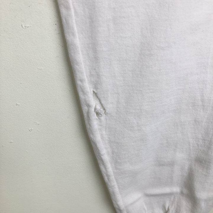 2000'S Aus-Tex COLORS Long-Sleeve T-Shirt, Made in USA, Men's Size M cotton white type Vintage Second Hand