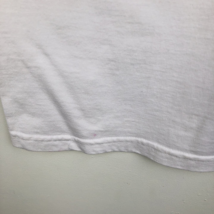 2000'S Aus-Tex COLORS Long-Sleeve T-Shirt, Made in USA, Men's Size M cotton white type Vintage Second Hand