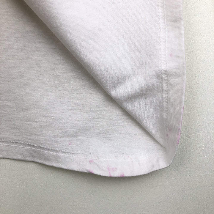 2000'S Aus-Tex COLORS Long-Sleeve T-Shirt, Made in USA, Men's Size M cotton white type Vintage Second Hand