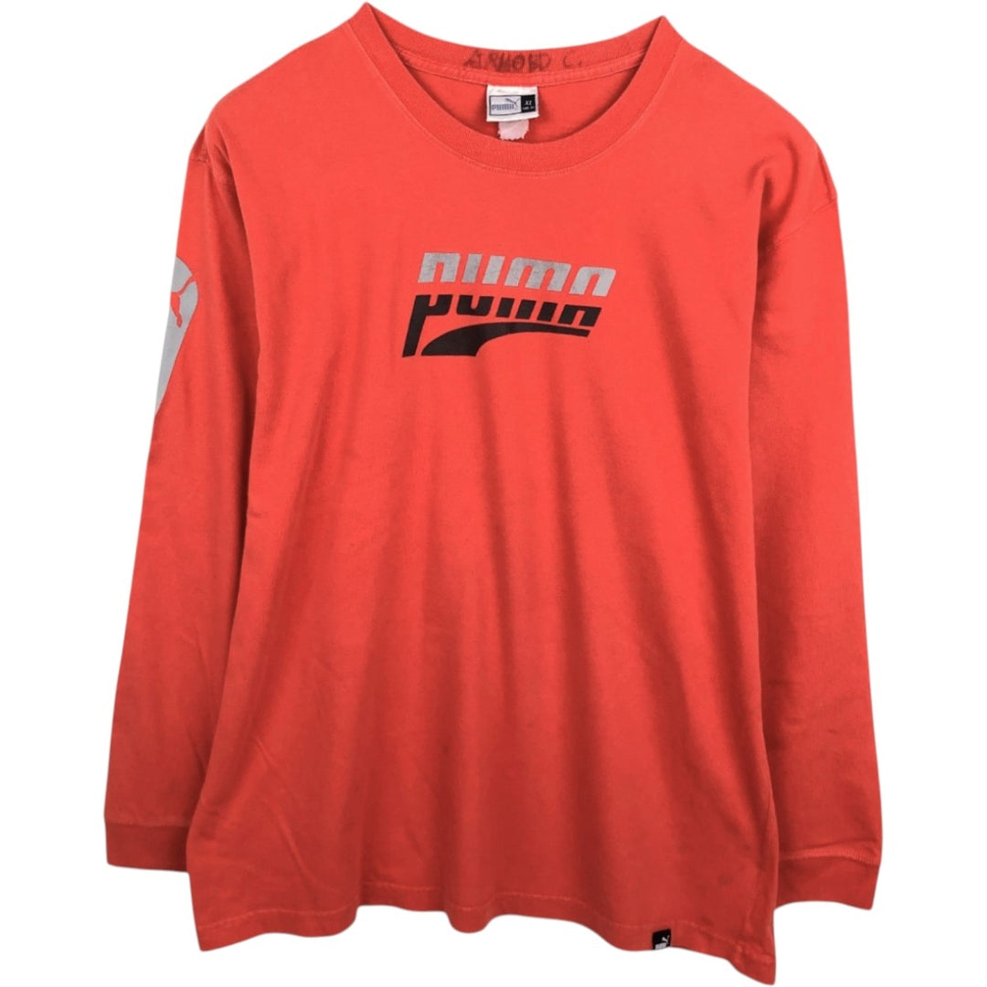 90'S Puma Long-Sleeve T-Shirt, Men's Size XL (Equivalent), Vintage unclear red type Vintage Second Hand