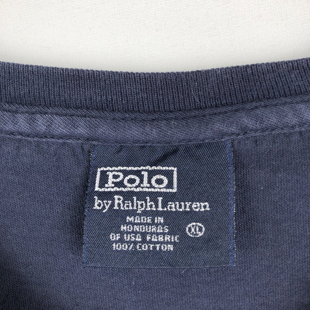 Ralph Lauren POLO by Ralph Lauren long-sleeved T-shirt, men's size XL cotton navy blue type Vintage Second Hand