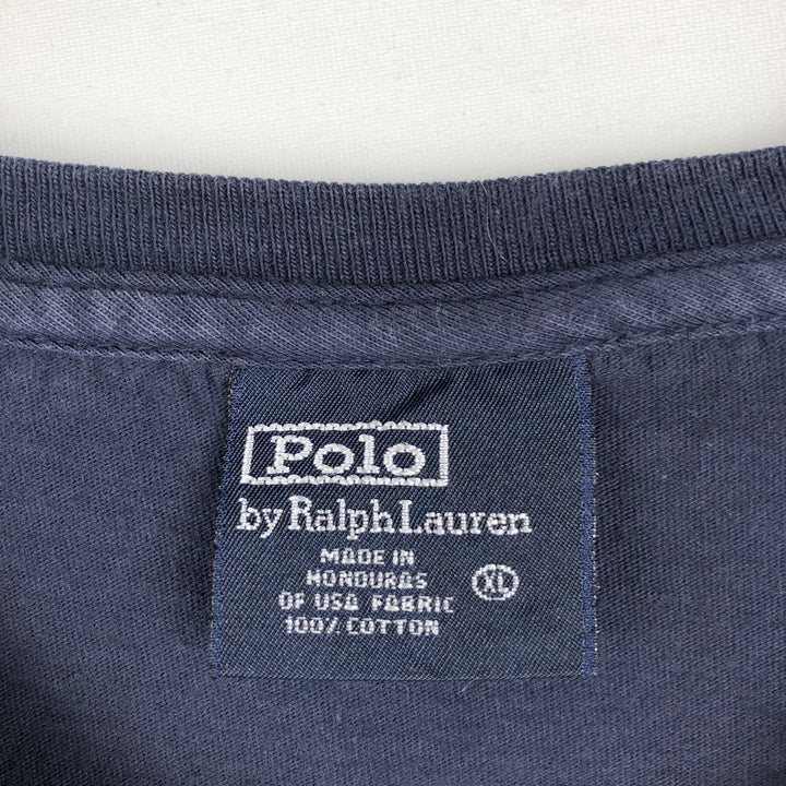 Ralph Lauren POLO by Ralph Lauren long-sleeved T-shirt, men's size XL cotton navy blue type Vintage Second Hand