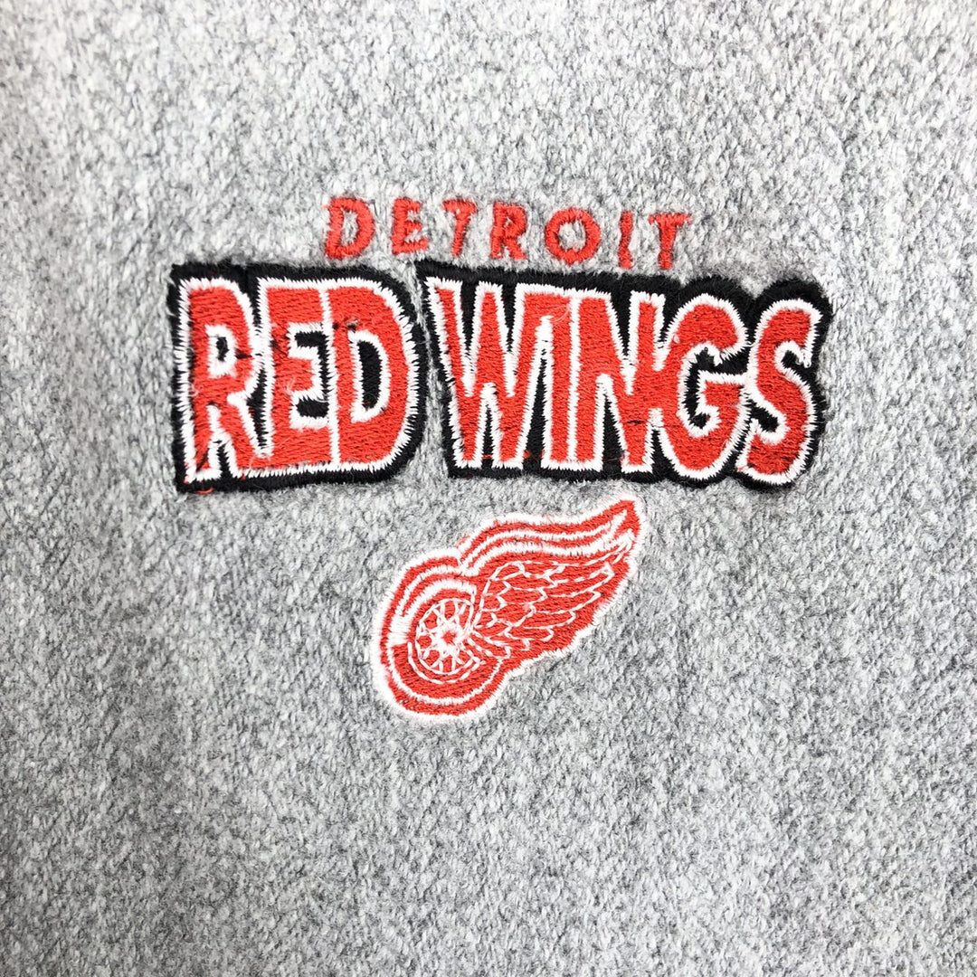NHL Detroit Red Wings Henley Neck Long-Sleeve T-Shirt (Men's XL equivalent) cotton gray type Vintage Second Hand