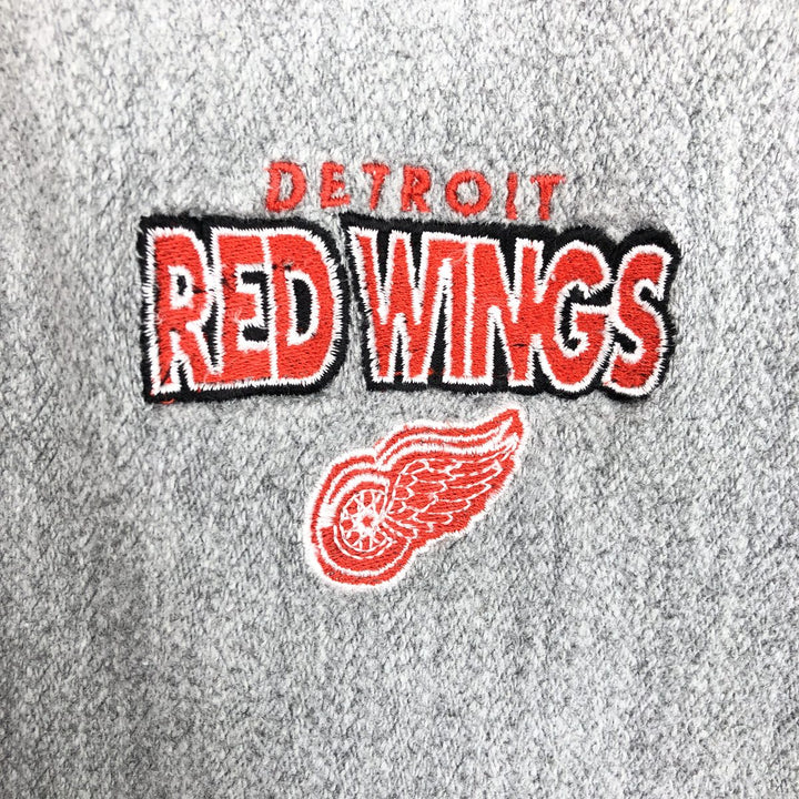 NHL Detroit Red Wings Henley Neck Long-Sleeve T-Shirt (Men's XL equivalent) cotton gray type Vintage Second Hand