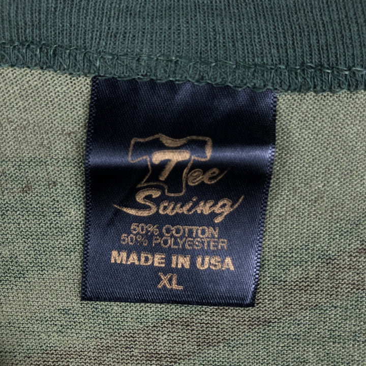 90'S TEE SWING Camouflage Pattern Long-Sleeve T-Shirt, Made in USA, Men's XL Equivalent, Vintage cotton Khaki type Vintage Second Hand