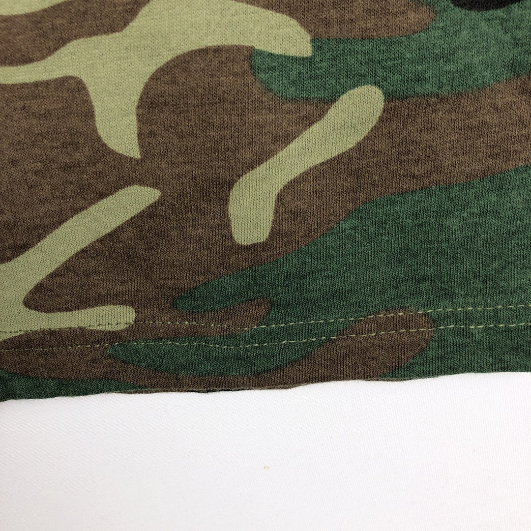 90'S TEE SWING Camouflage Pattern Long-Sleeve T-Shirt, Made in USA, Men's XL Equivalent, Vintage cotton Khaki type Vintage Second Hand