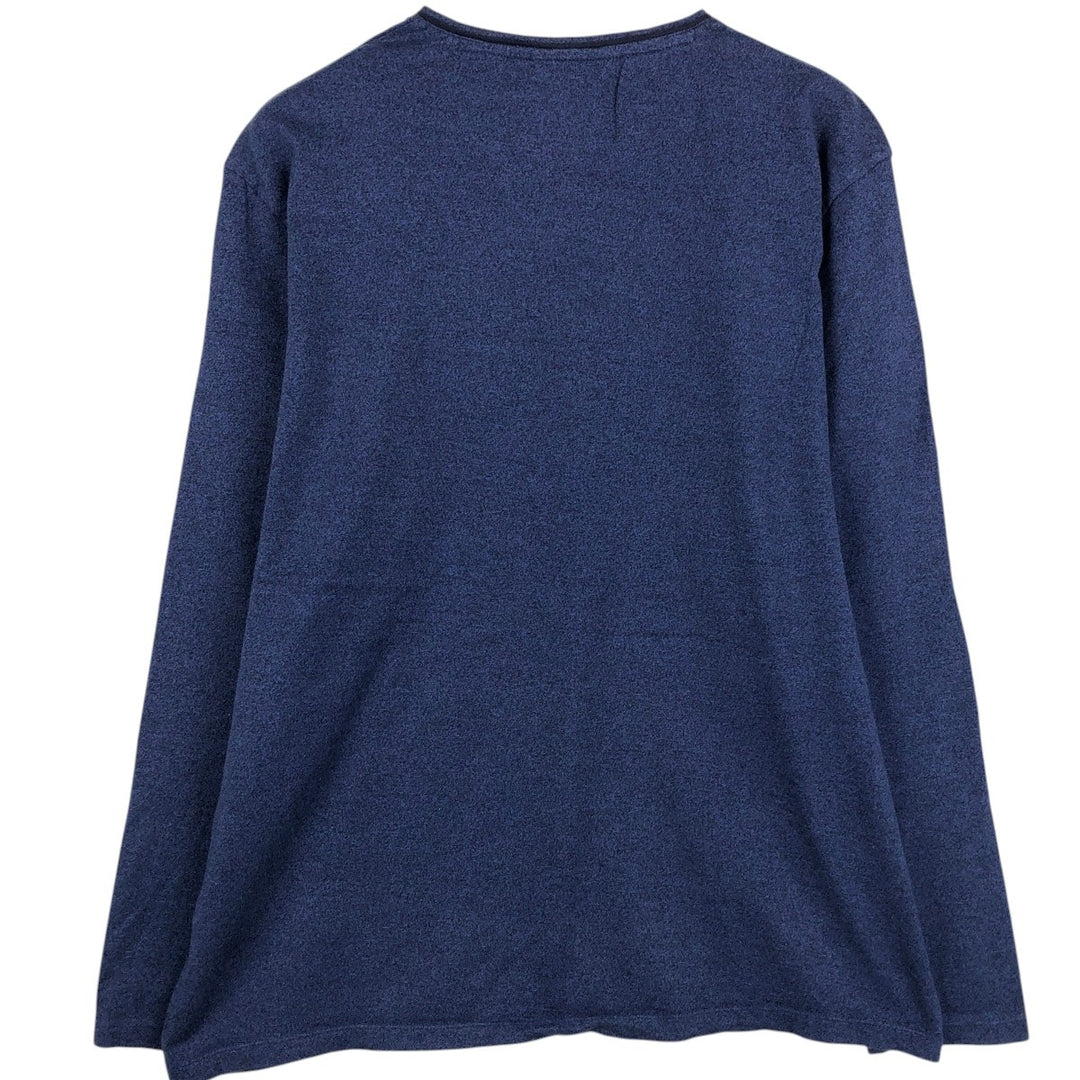 90'S Calvin Klein V-neck Long-sleeve T-shirt, Men's XL equivalent, Vintage cotton navy blue type Vintage Second Hand