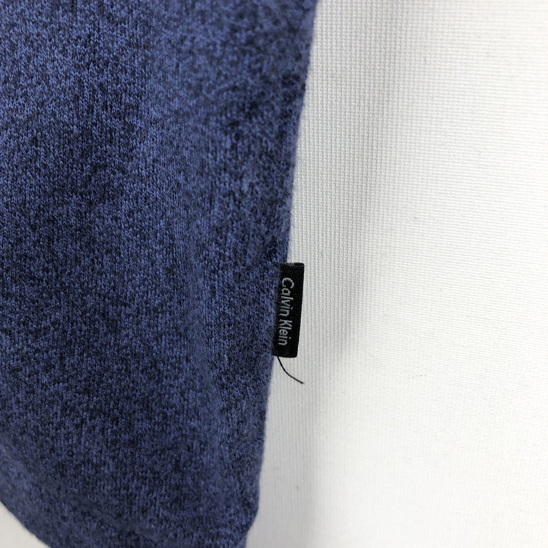 90'S Calvin Klein V-neck Long-sleeve T-shirt, Men's XL equivalent, Vintage cotton navy blue type Vintage Second Hand