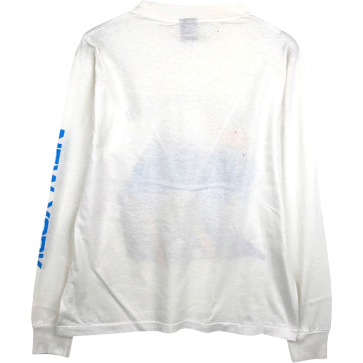 90'S Screen Stars BEAST Long-Sleeve T-Shirt, Made in USA, Men's Size L (Equivalent), Vintage cotton white type Vintage Second Hand