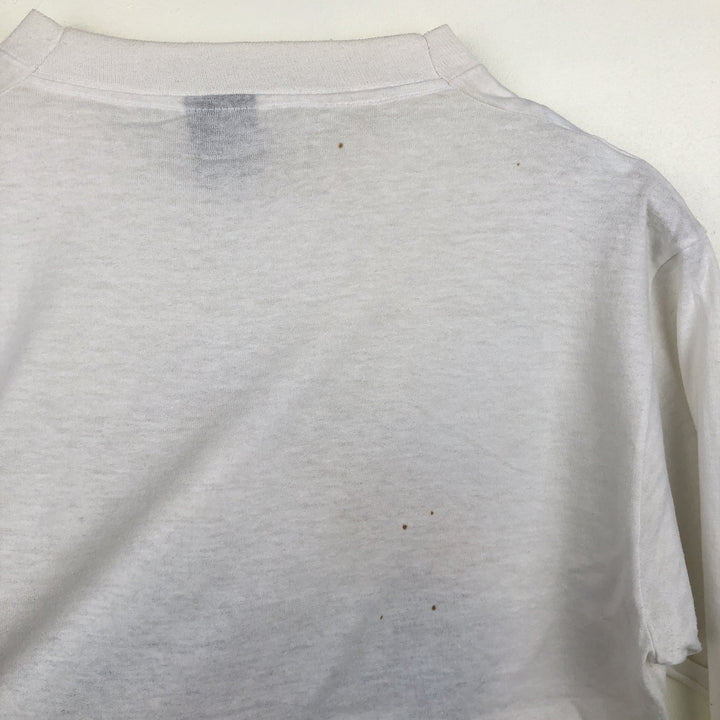 90'S Screen Stars BEAST Long-Sleeve T-Shirt, Made in USA, Men's Size L (Equivalent), Vintage cotton white type Vintage Second Hand