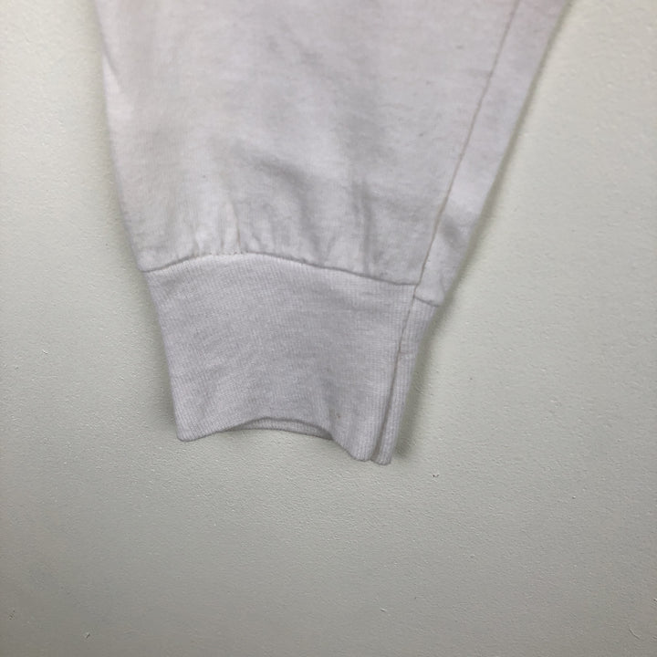 90'S Screen Stars BEAST Long-Sleeve T-Shirt, Made in USA, Men's Size L (Equivalent), Vintage cotton white type Vintage Second Hand