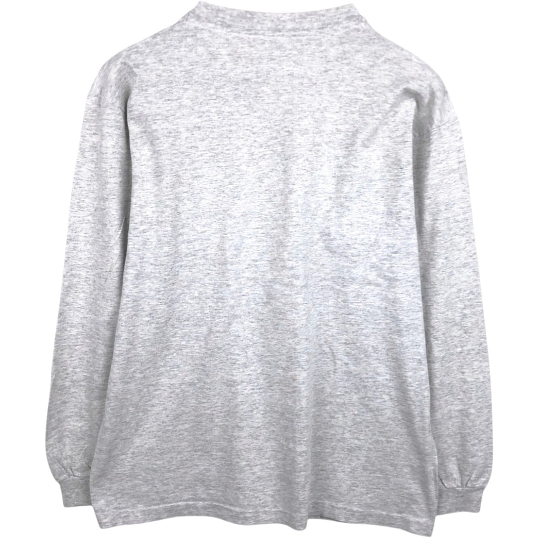 90'S Anvil PRE-SHRUN Animal Pattern Long-Sleeve T-Shirt, Made in USA, Men's Size L (Equivalent), Vintage cotton gray type Vintage Second Hand
