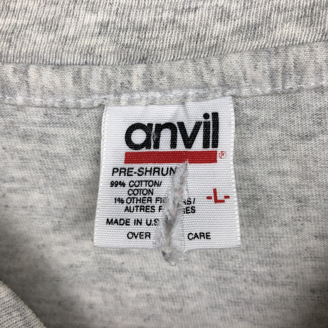 90'S Anvil PRE-SHRUN Animal Pattern Long-Sleeve T-Shirt, Made in USA, Men's Size L (Equivalent), Vintage cotton gray type Vintage Second Hand