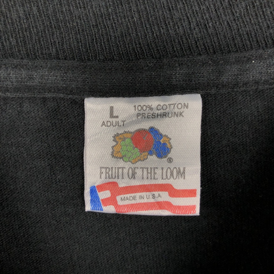 90'S Fruit of the Loom Long Sleeve T-Shirt, Made in USA, Men's Size L, Vintage cotton black type Vintage Second Hand