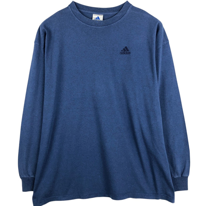 Vintage 90'S Adidas long-sleeved T-shirt, Made in USA, Men's XL cotton blue type Vintage Second Hand