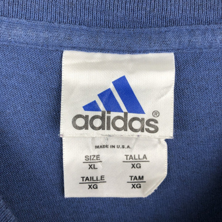 Vintage 90'S Adidas long-sleeved T-shirt, Made in USA, Men's XL cotton blue type Vintage Second Hand