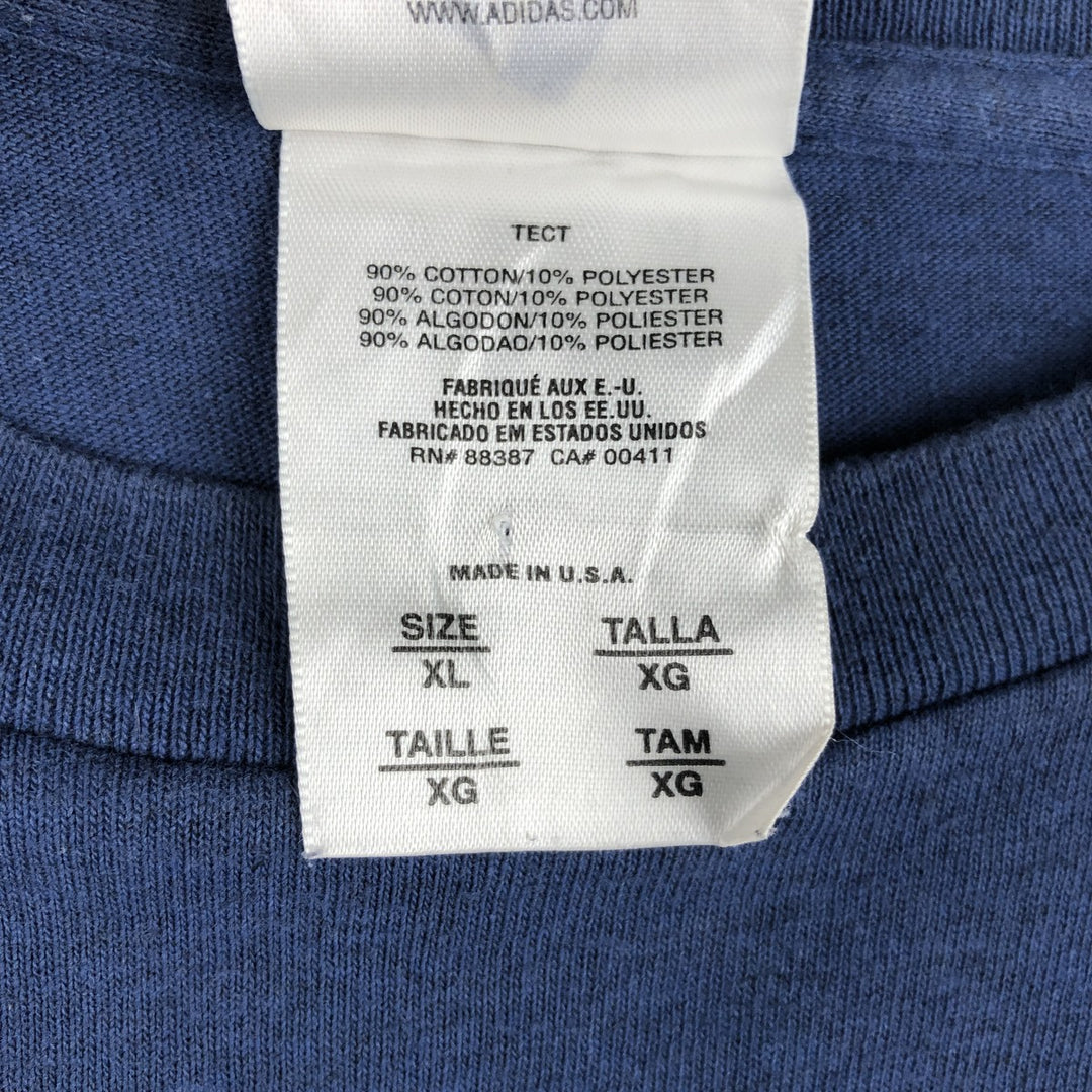 Vintage 90'S Adidas long-sleeved T-shirt, Made in USA, Men's XL cotton blue type Vintage Second Hand