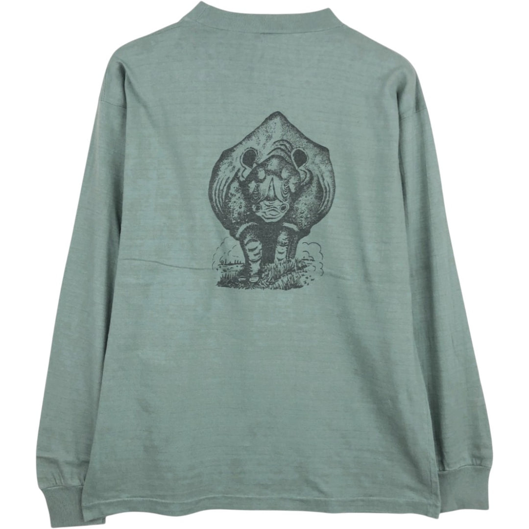 Nutex Long-Sleeve T-Shirt, Men's Size L (Equivalent), Vintage cotton Mint green Vintage Second Hand
