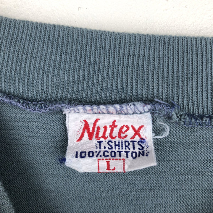 Nutex Long-Sleeve T-Shirt, Men's Size L (Equivalent), Vintage cotton Mint green Vintage Second Hand