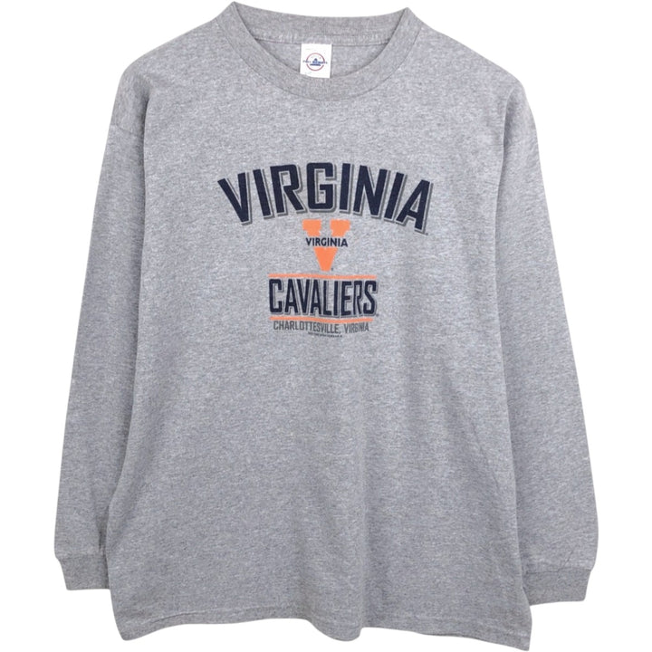 90'S Delta University of Virginia College Long-Sleeve T-Shirt, Men's Size L (Equivalent), Vintage cotton gray type Vintage Second Hand