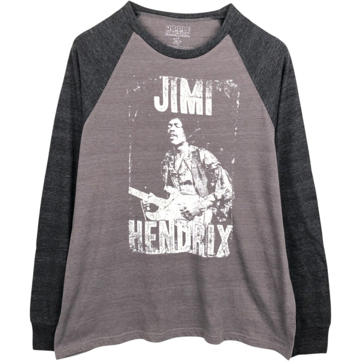 Ripple Junction Jimi Hendrix Raglan Band T-Shirt (Men's XL equivalent) cotton Charcoal Vintage Second Hand