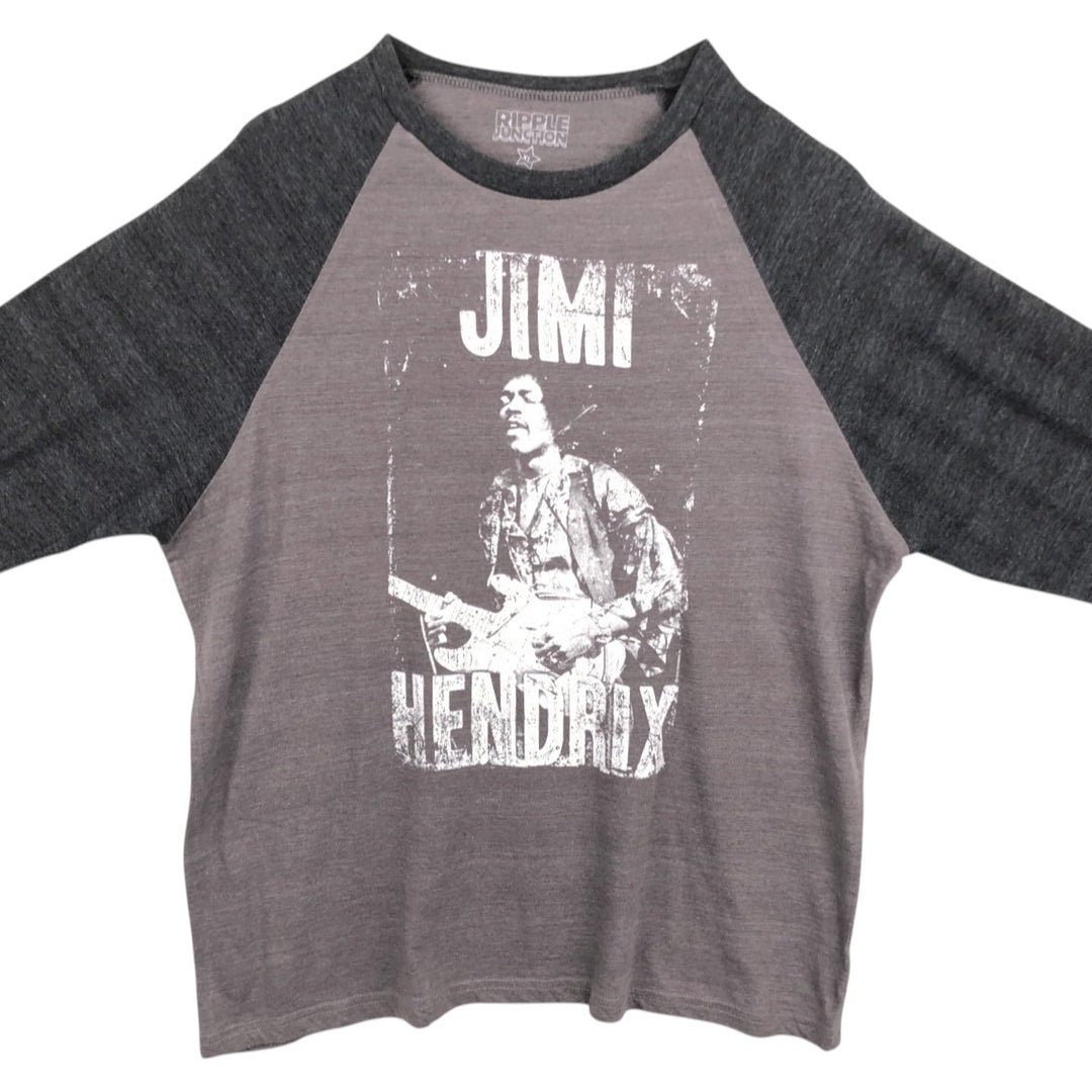 Ripple Junction Jimi Hendrix Raglan Band T-Shirt (Men's XL equivalent) cotton Charcoal Vintage Second Hand