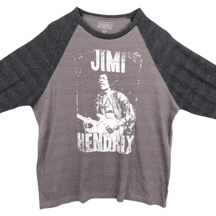 Ripple Junction Jimi Hendrix Raglan Band T-Shirt (Men's XL equivalent) cotton Charcoal Vintage Second Hand