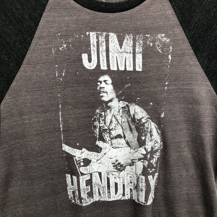 Ripple Junction Jimi Hendrix Raglan Band T-Shirt (Men's XL equivalent) cotton Charcoal Vintage Second Hand