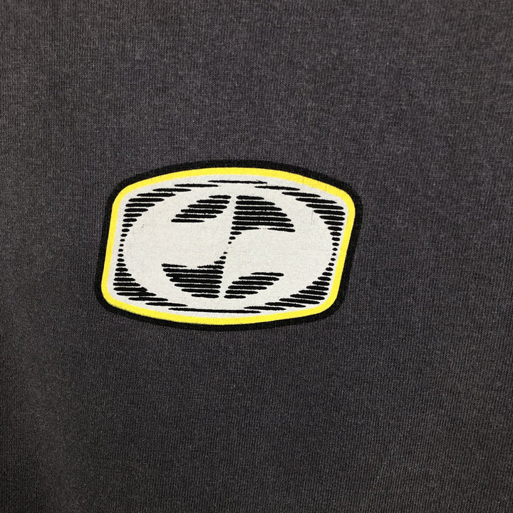 2000'S Split Long-Sleeve T-Shirt, Made in USA, Men's Size M (approx.) cotton Charcoal Vintage Second Hand