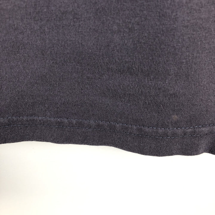 2000'S Split Long-Sleeve T-Shirt, Made in USA, Men's Size M (approx.) cotton Charcoal Vintage Second Hand
