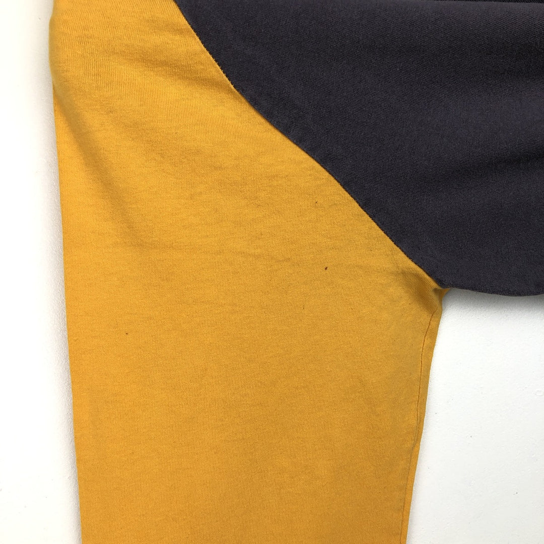 2000'S Split Long-Sleeve T-Shirt, Made in USA, Men's Size M (approx.) cotton Charcoal Vintage Second Hand