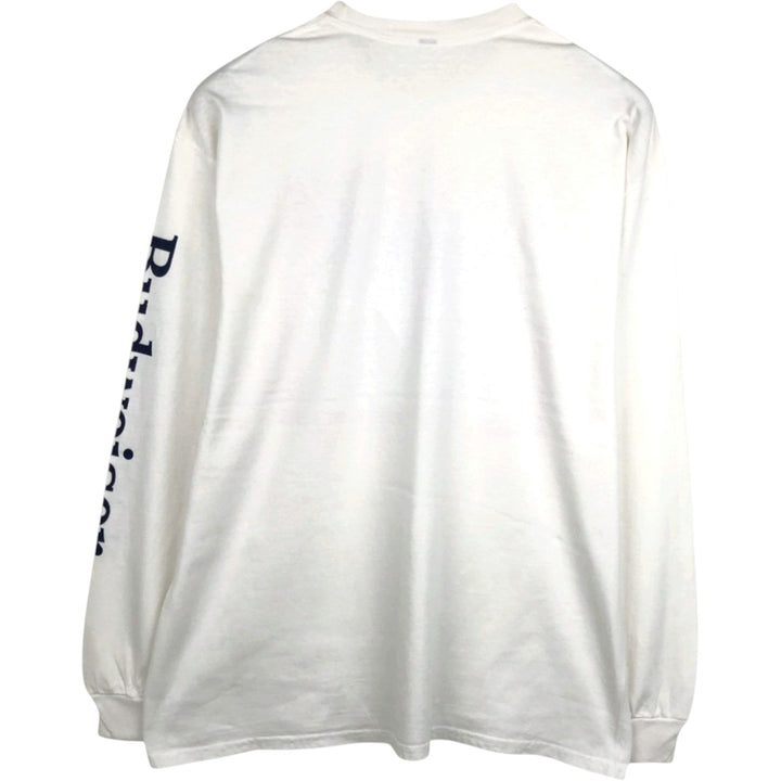 BUDWEISER Long-Sleeve T-Shirt (Men's Size L) unclear white type Vintage Second Hand