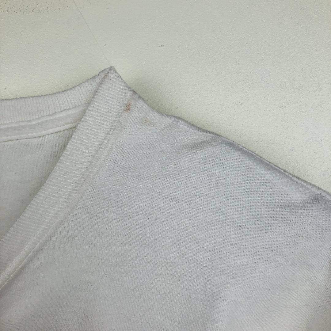 BUDWEISER Long-Sleeve T-Shirt (Men's Size L) unclear white type Vintage Second Hand